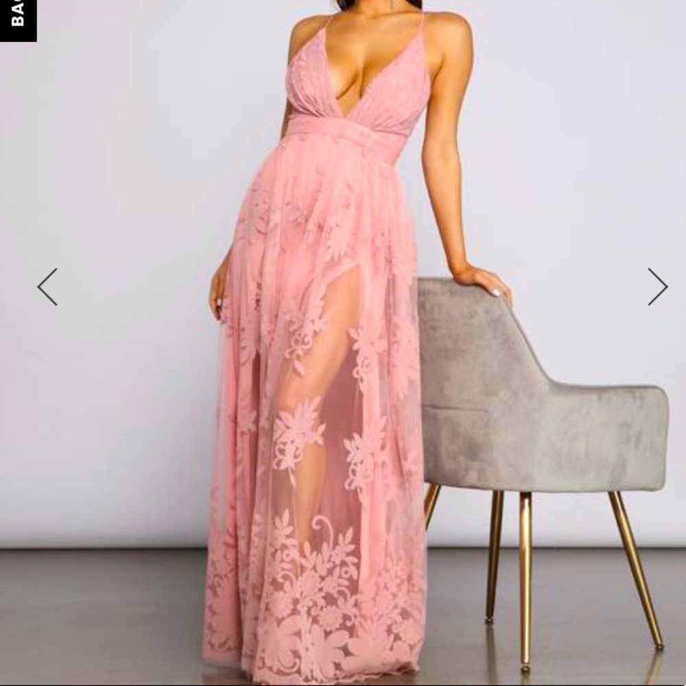 COPY - Windsor Formal Flocked Velvet Dress